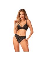 Комплект білизни Obsessive Natilya 2-pcs set XS/S, black, бюстгальтер, трусики