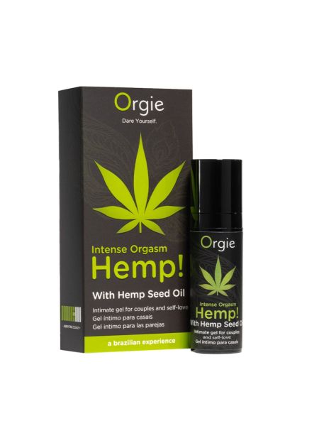Збуджувальний гель для пар Orgie Hemp! Intense Orgasm, 15 мл, тепло-холод, ефект сильної вібрації