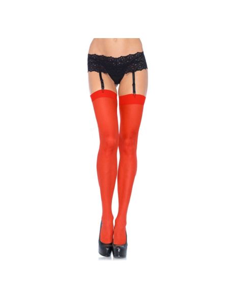 Сексуальні панчохи під підв’язки Leg Avenue Sheer Stockings Red, plus size