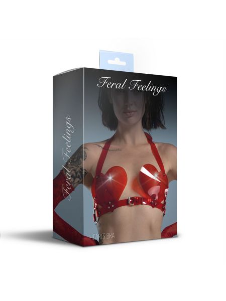 Ліф Серце Feral Feelings - Hearts Bra Red Trasparent