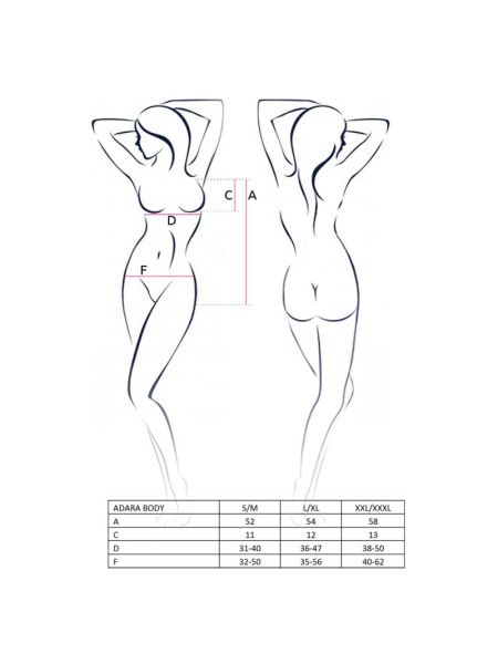 Боді монокіні Passion ADARA BODY XXL/XXXL, black