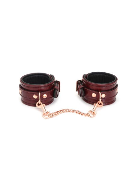 Шкіряні поножі Liebe Seele Wine Red Ankle Cuffs, знімний ланцюжок-кріплення