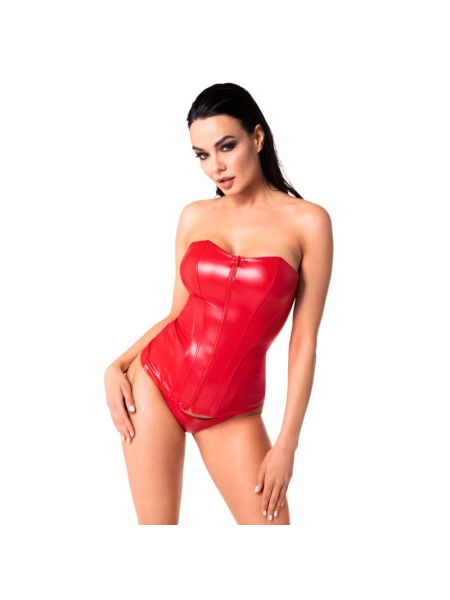 Корсет Noir Handmade F355 Red powerwetlook corset - L
