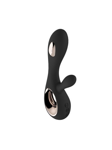 Вібратор-кролик LELO Soraya Wave Black, манливі рухи стовбура
