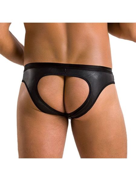 Чоловічі сліпи з вирізами Passion 041 SLIP JOE XXL/XXXL Black, екошкіра, відкриті сідниці