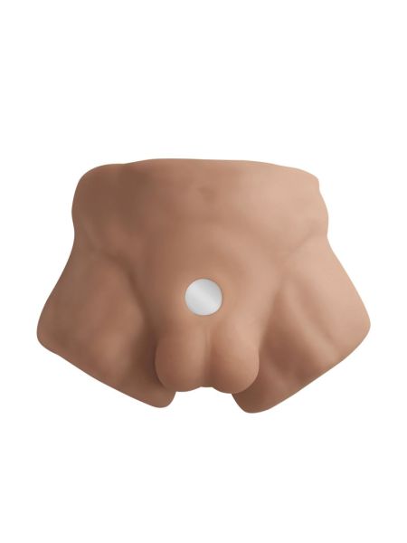 Півторс з фалоімітатором на присосці SilexD Apollo S Male Torso Caramel
