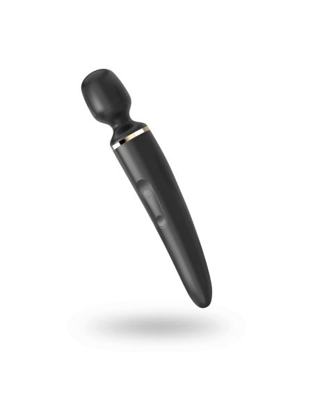 Вібромасажер Satisfyer Wand-er Woman (Black/Gold), водонепроникний, потужний, розмір XXL