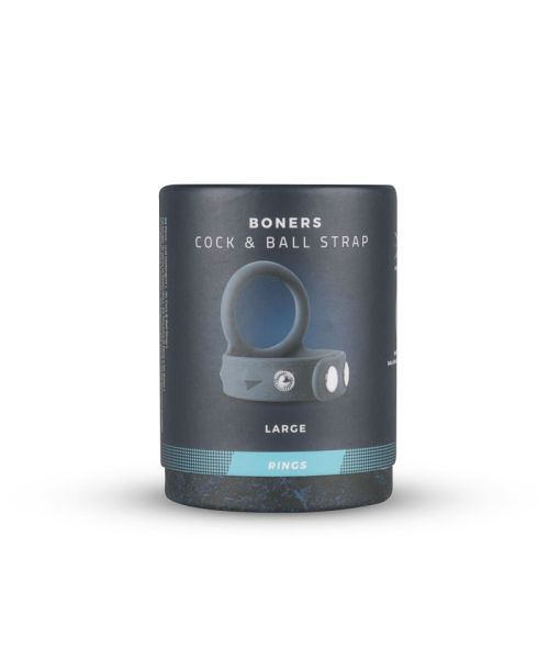 Подвійне ерекційне кільце Boners Cock & Ball Strap L, регулювання діаметра, 3,5–6 см