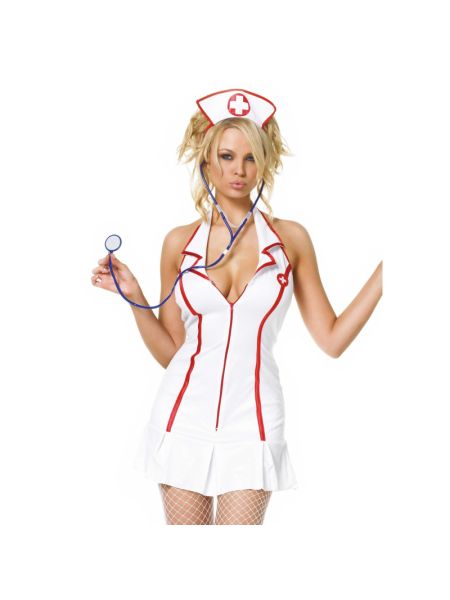 Еротичний костюм медсестри Leg Avenue Head Nurse XL, сукня, аксесуар на голову, стетоскоп