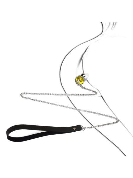 Металева анальна пробка Art of Sex Metal Anal Plug with Leash size S з повідцем
