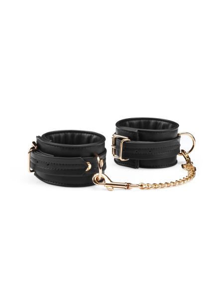 Наручники з ланцюжком Liebe Seele Black Organosilicon Wrist Cuff, екошкіра