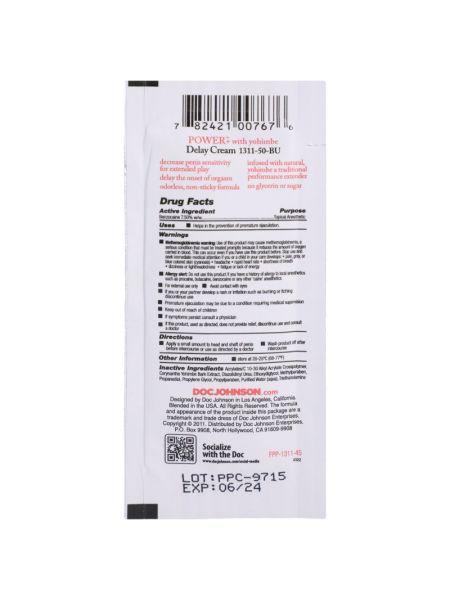 Потужний пролонгатор Doc Johnson Power+Delay Cream For Men (7 мл)