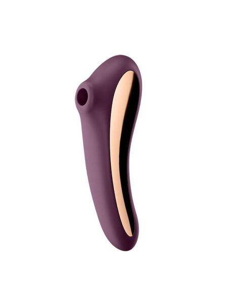 Вакуумний стимулятор з вібрацією Satisfyer Dual Kiss Wine Red
