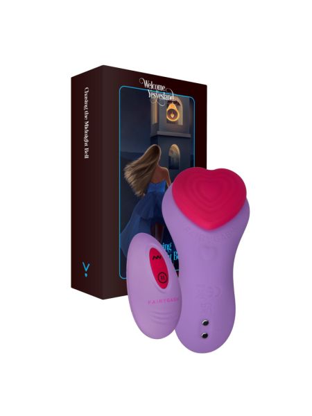 Вібратор у трусики FairyGasm HeartGem violet, на магніті, пульт ДК
