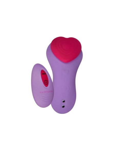 Вібратор у трусики FairyGasm HeartGem violet, на магніті, пульт ДК