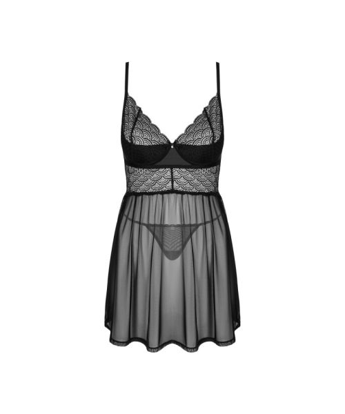 Еротичний комплект Obsessive Chemeris babydoll & thong M/L, пеньюар та стрінги