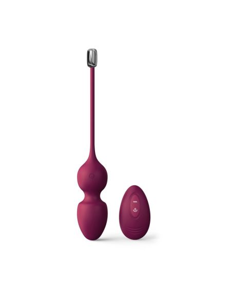 Вагінальні кульки Dorcel LOVE BALLS PLUM, вібрації та рухи внутрішньої кульки, пульт ДК