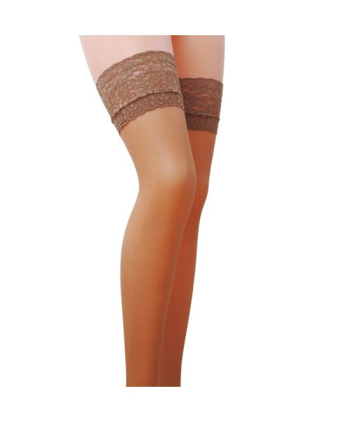 Панчохи Passion ST003 1/2 beige, класичні, на ажурній силіконовій резинці