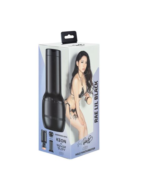 Мастурбатор Kiiroo Feel Rae Lil Black PBC, сумісний з PowerBlow і Keon