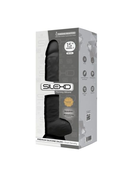 Фалоімітатор SilexD Kingston Black (MODEL 15in), двошаровий, силікон+Silexpan, діаметр 7 см
