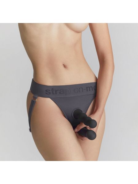 Трусики для страпона Strap-On-Me HARNAIS LINGERIE UNIQUE, One Size, сірі