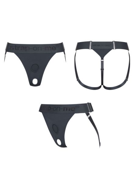 Трусики для страпона Strap-On-Me HARNAIS LINGERIE UNIQUE, One Size, сірі