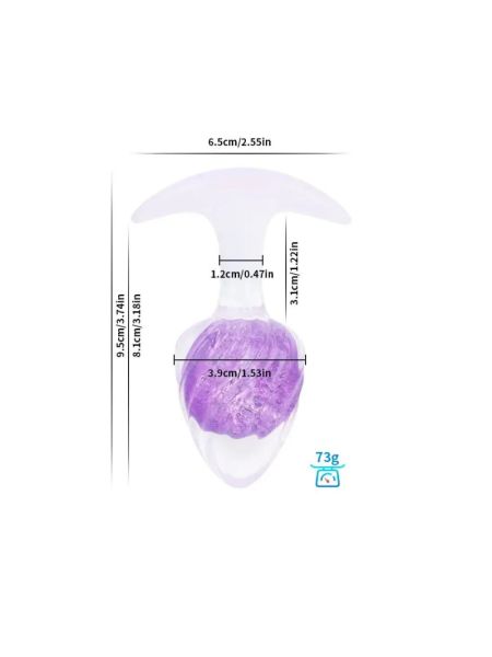 Анальна пробка Liebe Seele Icecream-shaped Crystal Anal Plug - Purple Medium