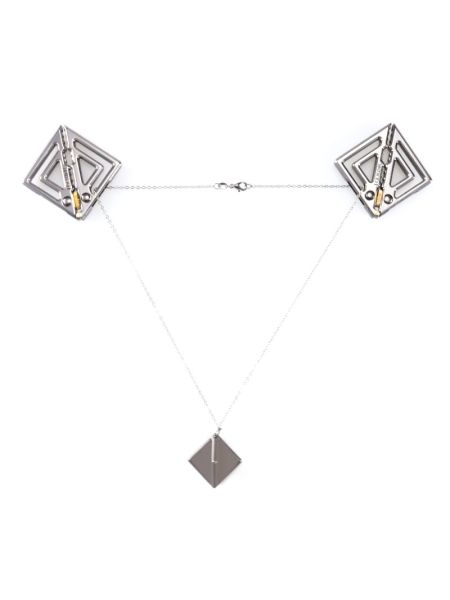 Затискачі для сосків з легкою підвіскою LOCKINK Adjustable Nipple Clamps with Light Pendant, сріблясті