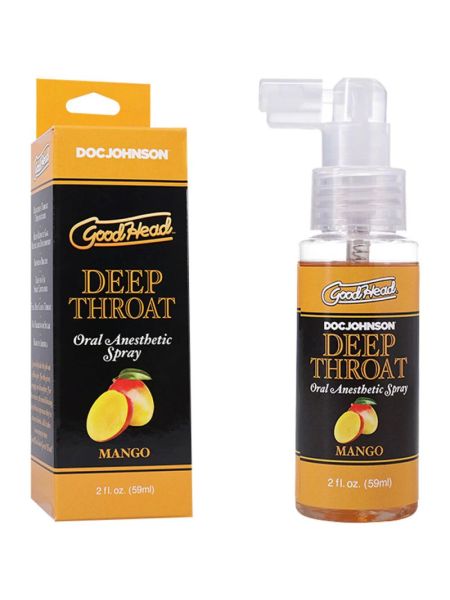 Спрей для мінету Doc Johnson GoodHead DeepThroat Spray - Mango 59 мл для глибокого мінету