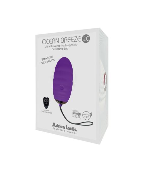 Віброяйце Adrien Lastic Ocean Breeze 2.0 Purple, пульт ДК, дуже потужний мотор, 10 віброрежимів