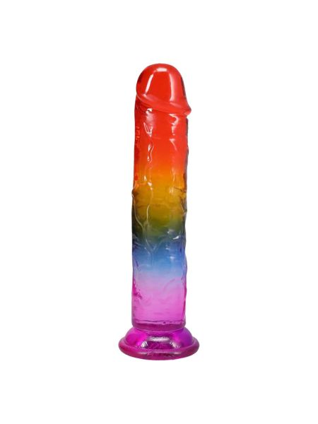 Дилдо Doc Johnson Crystal Jellies - 8.5 Inch Сlassic Dong - Rainbow