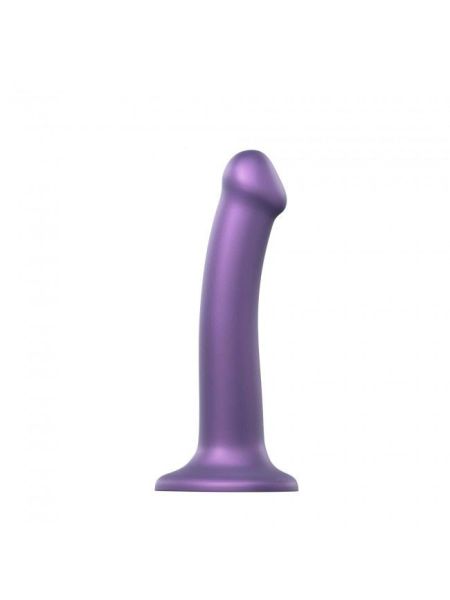 Насадка для страпону Strap-On-Me Mono Density Dildo Violet M, діам. 3,3 см, одношаровий силікон, гну