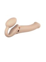 Безремінний страпон з вібрацією Strap-On-Me Vibrating Flesh L, діаметр 4,2 см, пульт ДК, регульований