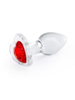 Скляна анальна пробка NS Novelties Crystal - Desires - Red Heart - Small