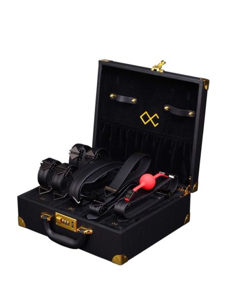 БДСМ-набір LOCKINK Moonlight Treasure Chest, чорний, натуральна шкіра