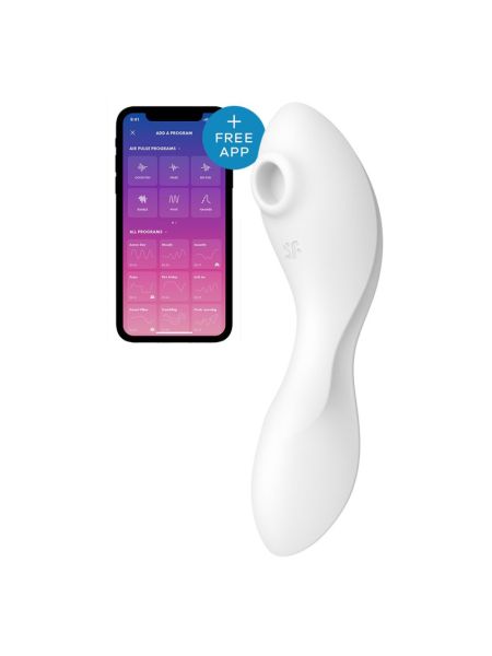 Вакуумний смарт-стимулятор із вібрацією Satisfyer Curvy Trinity 5 (White), керування зі смартфона
