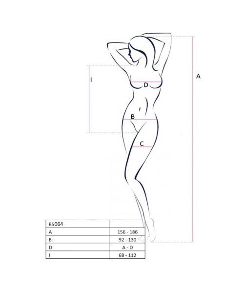 Бодістокінг Passion BS064 One Size, Red, боді, закрите плече, відкритий доступ