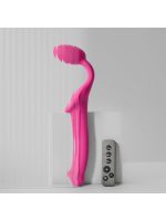 Безремінний страпон з вібрацією Strap-On-Me Vibrating Fuchsia M, діаметр 3,8 см, пульт ДК, регульований