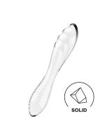 Двосторонній скляний дилдо Satisfyer Dazzling Crystal 1 Transparent, дуже міцний, без стопера