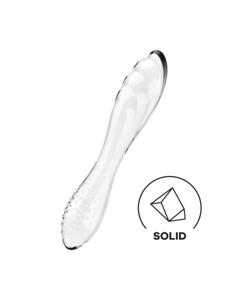 Двосторонній скляний дилдо Satisfyer Dazzling Crystal 1 Transparent, дуже міцний, без стопера