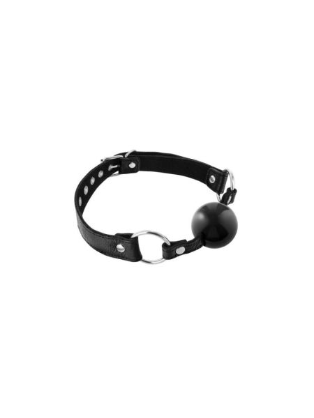 Кляп Fetish Tentation Premium Leather gag with silicone ball Black