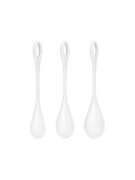 Набір йоні намистин Satisfyer Yoni Power 1 White, діаметр 2-2,5-3см, вага 22-46-74гр