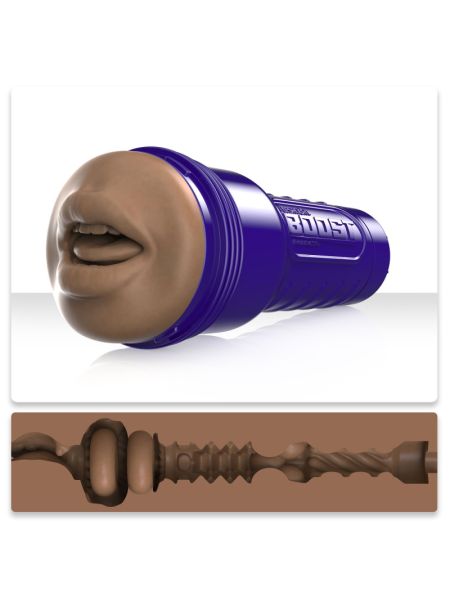 Мастурбатор-ротик Fleshlight Boost Blow Medium Dark Flesh, плаваючі кільця Turbo Tech