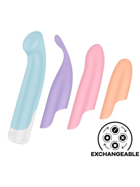 Набір 4-в-1 Satisfyer Playful Four, вібратор та 4 насадки, 12 режимів