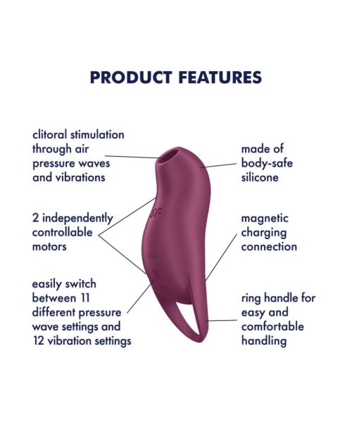 Вакуумний кліторальний стимулятор з вібрацією Satisfyer Pocket Pro 1 Purple