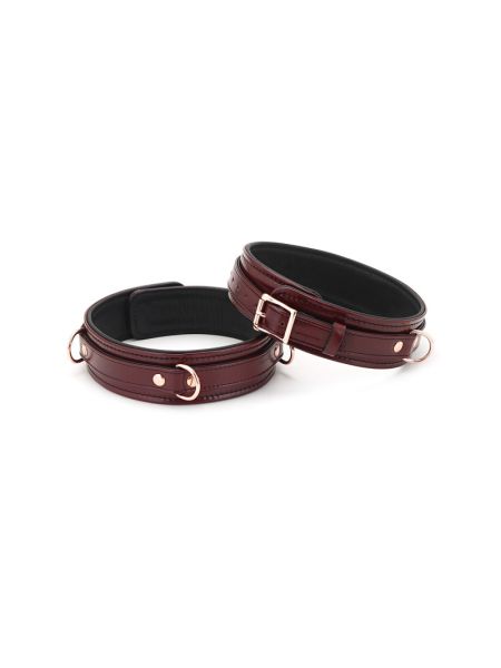 Фіксатори для стегон Liebe Seele Wine Red Thigh Cuffs S Size, натуральна  шкіра