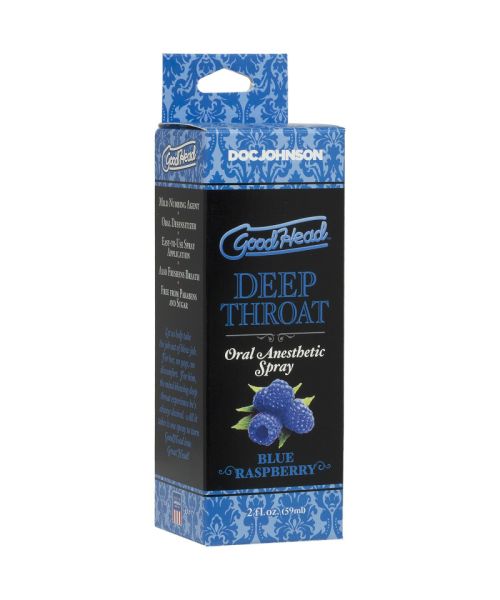 Спрей для мінету Doc Johnson GoodHead DeepThroat Spray - Blue Raspberry 59 мл для глибокого мінету