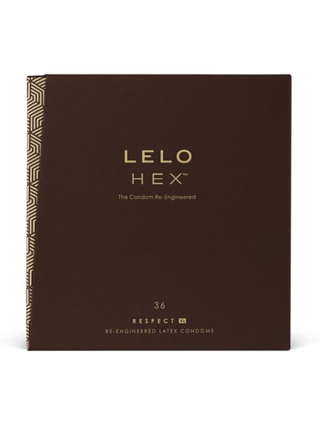 Презервативи LELO HEX Condoms Respect XL 36 Pack, тонкі та суперміцні, збільшений розмір