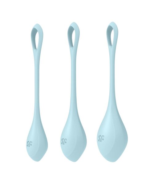 Набір йоні намистин Satisfyer Yoni Power 2 Light Blue, диаметр 2-2,5-3см, вес 22-44-73гр