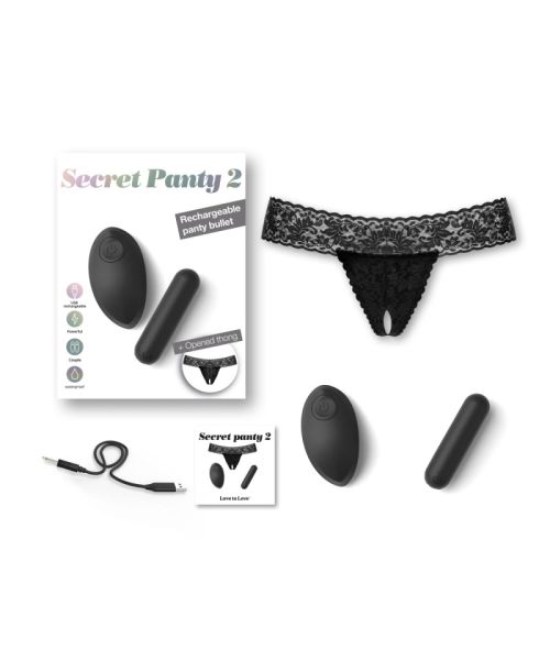 Вібротрусики Love To Love SECRET PANTY 2, в комплекті трусики, віброкуля, пульт ДК, 10 режимів роботи